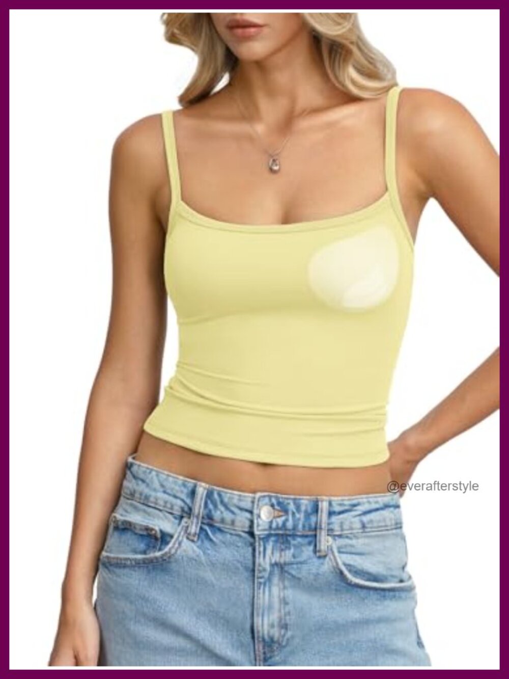 Women's Built-in Shelf Bra Tank Top Padded Spaghetti Strap Camisole